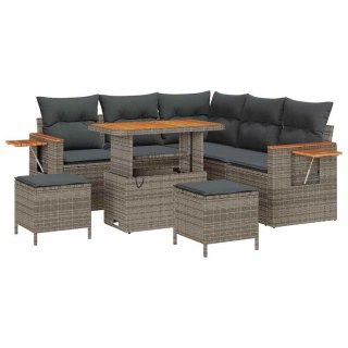 Zestaw Sof na Ogród z poduszką 8 pcs Szary 90 x 55 x 71 cm Lumarko!