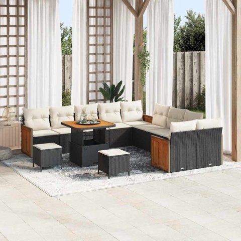 Zestaw Sof na Ogród 13 pcs Czarny i kremowy 80 x 80 x 71 cm Lumarko!