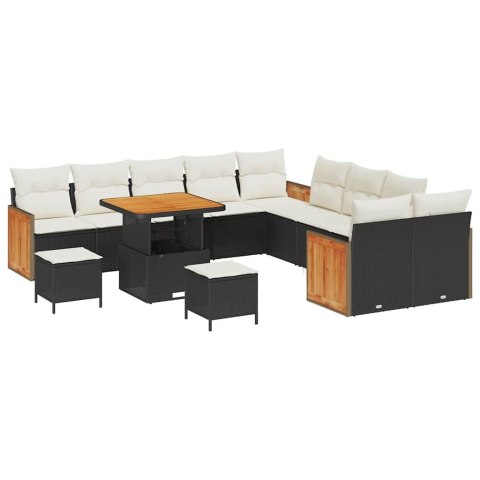 Zestaw Sof na Ogród 13 pcs Czarny i kremowy 80 x 80 x 71 cm Lumarko!