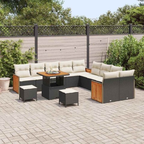 Zestaw Sof na Ogród 13 pcs Czarny i kremowy 80 x 80 x 71 cm Lumarko!