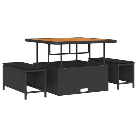 Zestaw Sof na Ogród z poduszką 13 pcs Czarny 100 x 100 x 71 cm Lumarko!