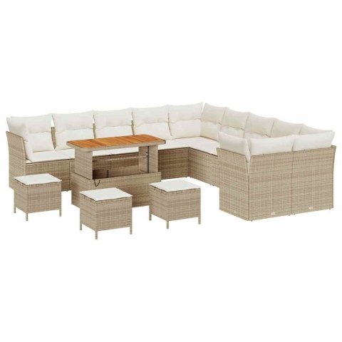 Zestaw Sof na Ogród 14 pcs beżowo-kremowy 110 x 55 x 71 cm Lumarko!