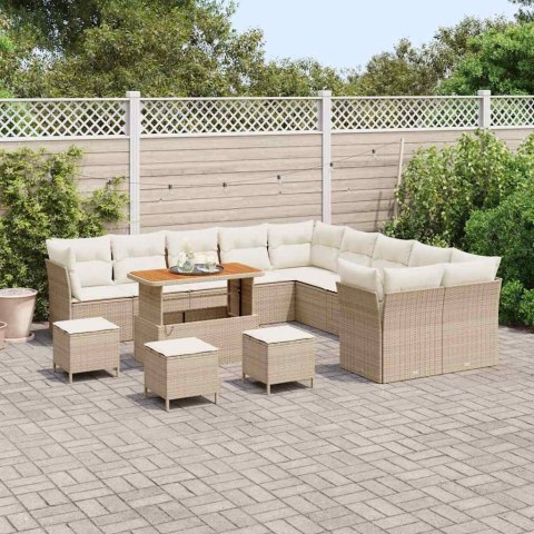 Zestaw Sof na Ogród 14 pcs beżowo-kremowy 110 x 55 x 71 cm Lumarko!