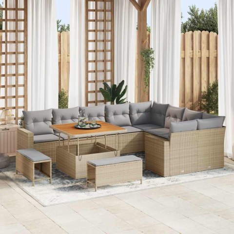 Zestaw Sof na Ogród 12 pcs beżowo-jasnoszary 100 x 100 x 71 cm Lumarko!