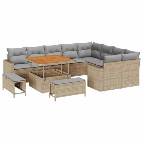 Zestaw Sof na Ogród 12 pcs beżowo-jasnoszary 100 x 100 x 71 cm Lumarko!