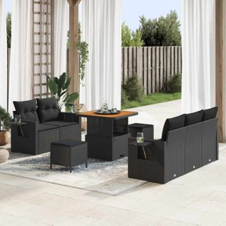 Zestaw Sof na Ogród z poduszką 8 pcs Czarny 80 x 80 x 71 cm Lumarko!