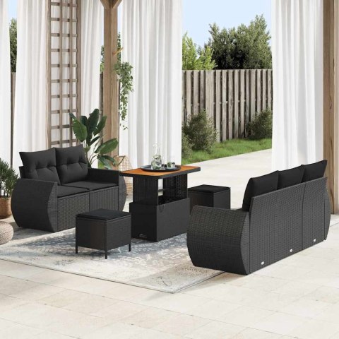 Modułowy zestaw sof ogrodowych 8 pcs Czarny 90 x 55 x 71 cm Lumarko!
