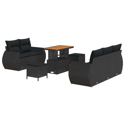 Modułowy zestaw sof ogrodowych 8 pcs Czarny 90 x 55 x 71 cm Lumarko!