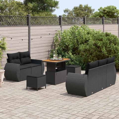 Modułowy zestaw sof ogrodowych 8 pcs Czarny 90 x 55 x 71 cm Lumarko!