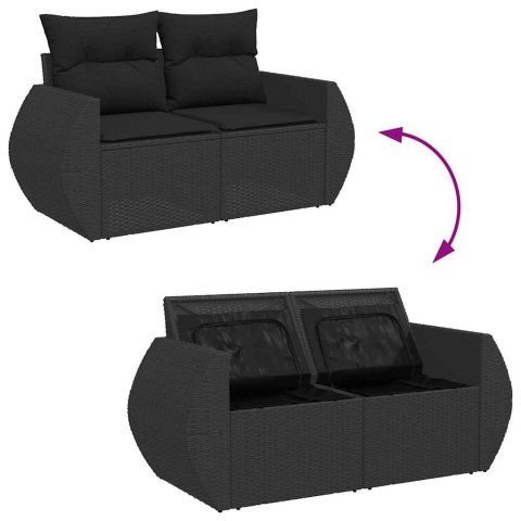 Modułowy zestaw sof ogrodowych 8 pcs Czarny 90 x 55 x 71 cm Lumarko!