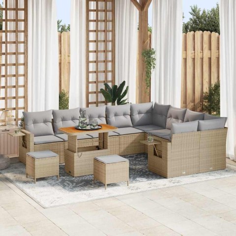 Zestaw Sof na Ogród 12 pcs beżowo-jasnoszary 90 x 55 x 71 cm Lumarko!