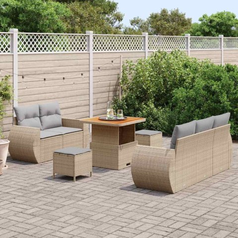 Zestaw sofy ogrodowej 8 pcs beżowo-jasnoszary 80 x 80 x 71 cm Lumarko!