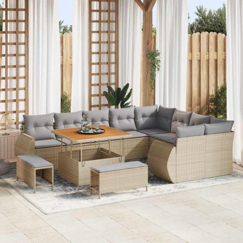 Zestaw Sof na Ogród 12 pcs beżowo-jasnoszary 100 x 100 x 71 cm Lumarko!