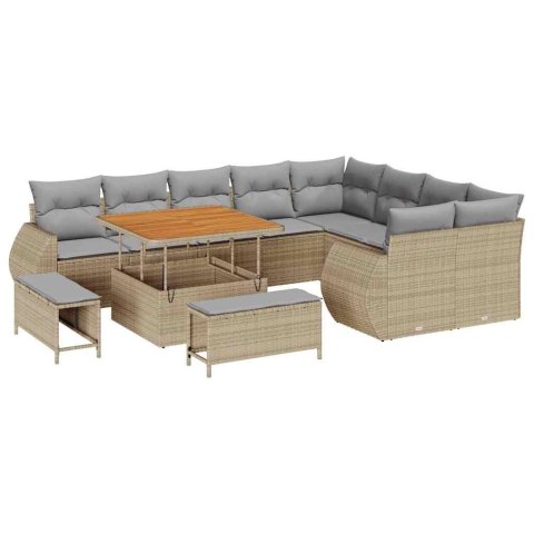 Zestaw Sof na Ogród 12 pcs beżowo-jasnoszary 100 x 100 x 71 cm Lumarko!