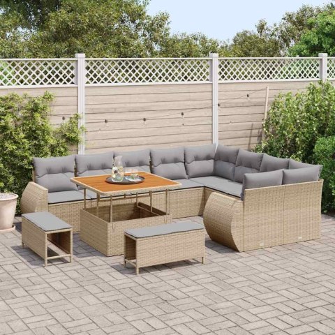 Zestaw Sof na Ogród 12 pcs beżowo-jasnoszary 100 x 100 x 71 cm Lumarko!