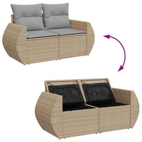 Zestaw Sof na Ogród 12 pcs beżowo-jasnoszary 100 x 100 x 71 cm Lumarko!