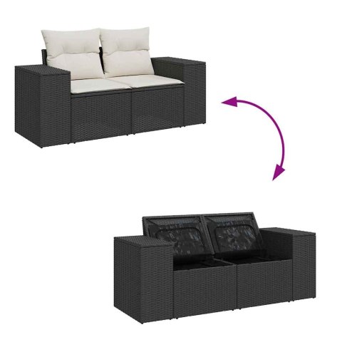 Zestaw Sof na Ogród 11 pcs Czarny, Kremowy 100 x 100 x 71 cm Lumarko!