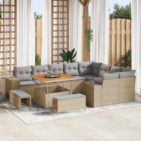 Zestaw Sof na Ogród 12 pcs Beżowy, jasnoszary 100 x 100 x 71 cm Lumarko!