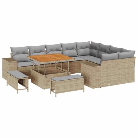 Zestaw Sof na Ogród 12 pcs Beżowy, jasnoszary 100 x 100 x 71 cm Lumarko!