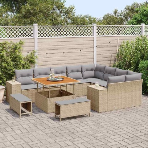 Zestaw Sof na Ogród 12 pcs Beżowy, jasnoszary 100 x 100 x 71 cm Lumarko!