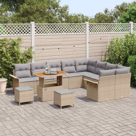 Zestaw Sof na Ogród 12 pcs Beżowy, jasnoszary 90 x 55 x 71 cm Lumarko!