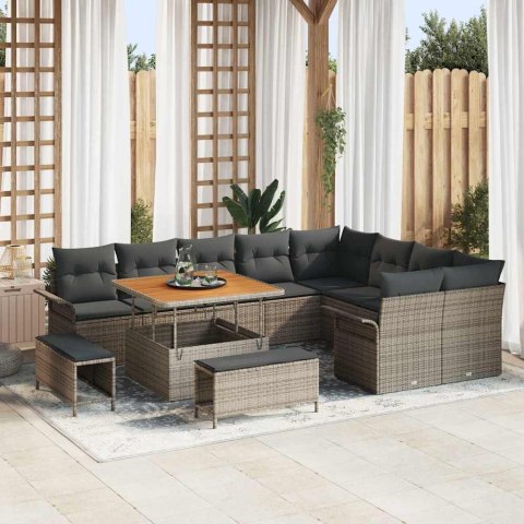 Zestaw Sof na Ogród z poduszką 12 pcs Szary 100 x 100 x 71 cm Lumarko!