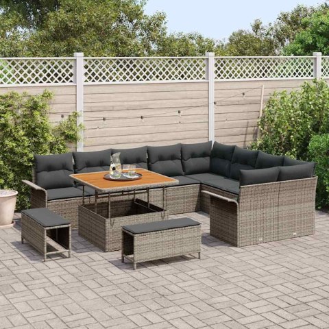 Zestaw Sof na Ogród z poduszką 12 pcs Szary 100 x 100 x 71 cm Lumarko!