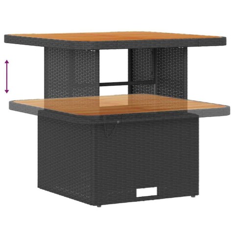 10-elementowy zestaw sof ogrodowych z poduszkami Czarny Poli Rattan Akacja Lumarko!