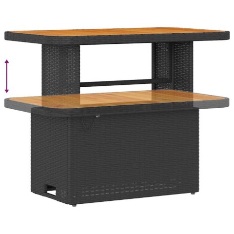 10-elementowy zestaw ogrodowy z poduszkami czarny polirattan akacja Lumarko!