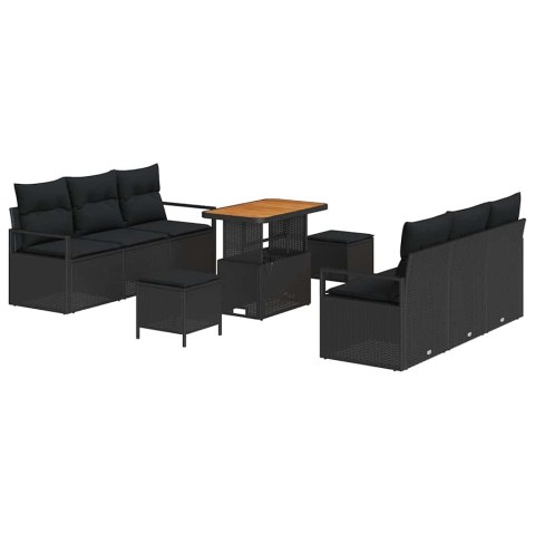 Zestaw Sof na Ogród z przechowywaniem 9 pcs Czarny Polirattan Lumarko!