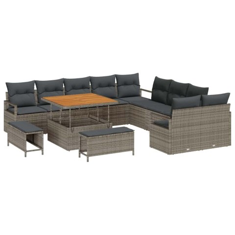 Zestaw Sof na Ogród z poduszką 13 pcs Szary 100 x 100 x 71 cm Lumarko!