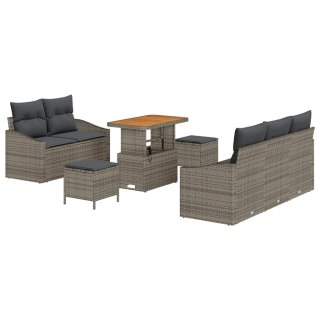 Zestaw Sof na Ogród z poduszką 8 pcs Szary 90 x 55 x 71 cm Lumarko!