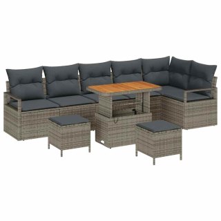 Zestaw Sof na Ogród z poduszką 9 pcs Szary 90 x 55 x 71 cm Lumarko!