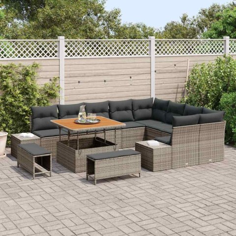 Zestaw Sof na Ogród 12 pcs Szary Ciemnoszary 100 x 100 x 71 cm Lumarko!