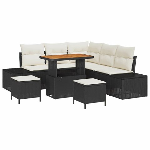 Zestaw Sof na Ogród z przechowywaniem 8 pcs Czarny Polirattan Lumarko!