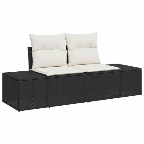 Zestaw Sof na Ogród z przechowywaniem 8 pcs Czarny Polirattan Lumarko!