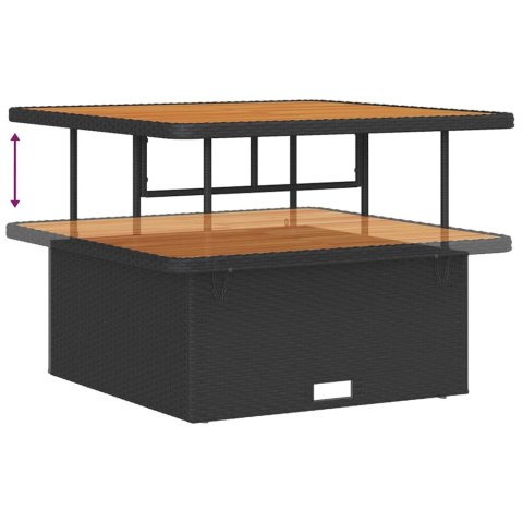 Zestaw 13-elementowy kanap ogrodowych z poduszkami Czarny Polirattan Akacja Lumarko!