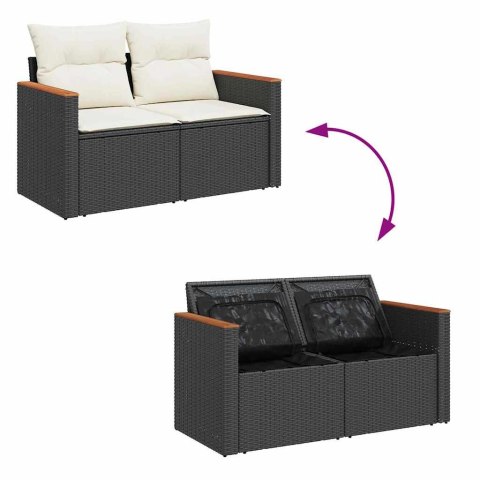 Zestaw Sof na Ogród z poduszką 9 pcs Czarny Polirattan Lumarko!