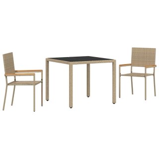 Zestaw do jadalni w ogrodzie 3 pcs Beżowy 90 x 90 x 75 cm Lumarko!