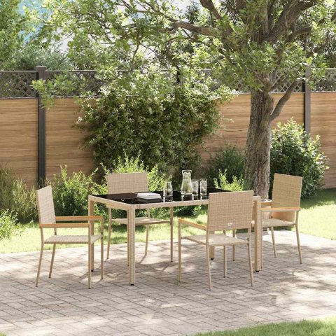 Zestaw do jadalni w ogrodzie 5 pcs Beżowy 150 x 90 x 75 cm Lumarko!