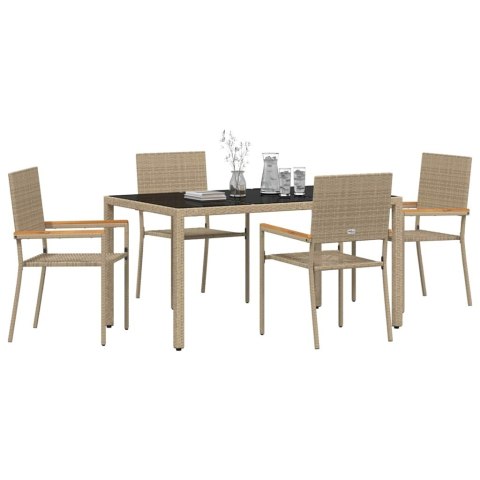 Zestaw do jadalni w ogrodzie 5 pcs Beżowy 150 x 90 x 75 cm Lumarko!