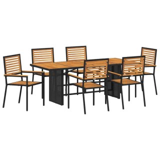 Zestaw do jadalni w ogrodzie 5 pcs Czarny 190 x 80 x 75 cm Lumarko!