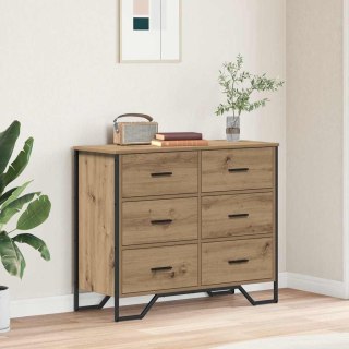 Komoda Dąb rzemieślniczy 91x35.5x74.5 cm Drewno inżynieryjne Lumarko!