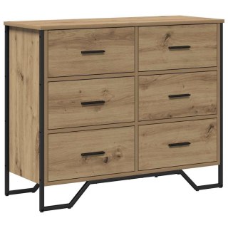 Komoda Dąb rzemieślniczy 91x35.5x74.5 cm Drewno inżynieryjne Lumarko!