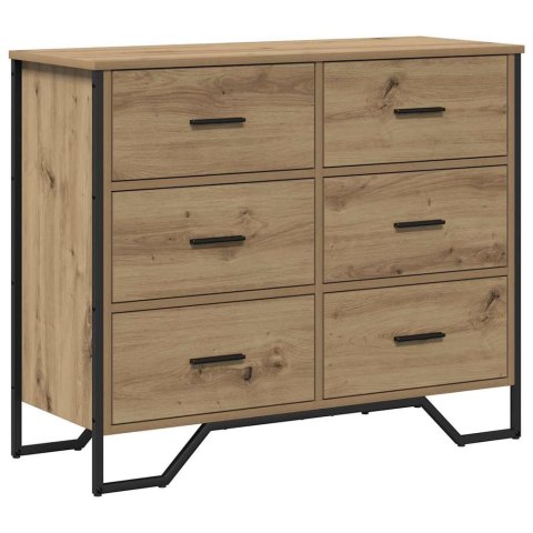 Komoda Dąb rzemieślniczy 91x35.5x74.5 cm Drewno inżynieryjne Lumarko!