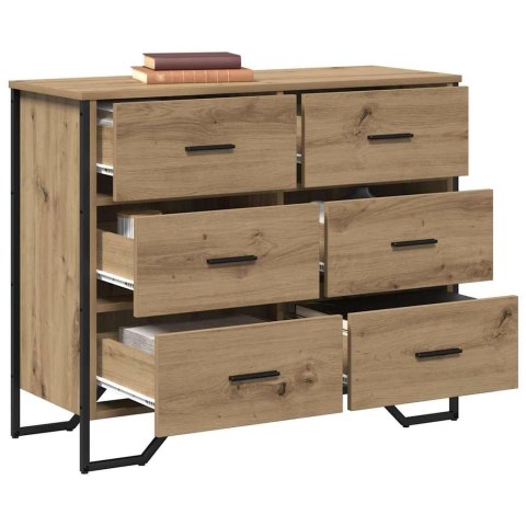 Komoda Dąb rzemieślniczy 91x35.5x74.5 cm Drewno inżynieryjne Lumarko!