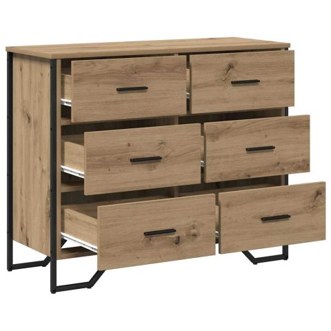 Komoda Dąb rzemieślniczy 91x35.5x74.5 cm Drewno inżynieryjne Lumarko!