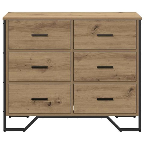 Komoda Dąb rzemieślniczy 91x35.5x74.5 cm Drewno inżynieryjne Lumarko!