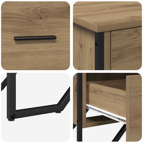 Komoda Dąb rzemieślniczy 91x35.5x74.5 cm Drewno inżynieryjne Lumarko!