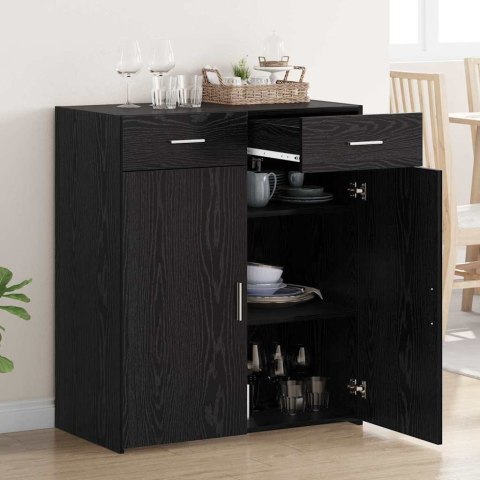 Szafka na przechowywanie Czarna dębowa 80x42.5x93.5 cm Lumarko!